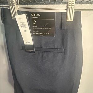 New Banana Republic Womens Pants Blue Size 12 Sloan Curvy Fit Ankle Rayon Blend